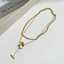 Fashion Pendant Chain Necklace for Women, Two Way Wearing Party Gift