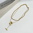 Fashion Pendant Chain Necklace for Women, Two Way Wearing Party Gift