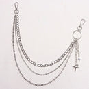 Punk Four Pointed Star Wallet Chain, Unisex Pants Belt Keychain
