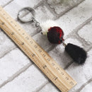 Women Cute Bags Pom Accessories Backpack Fur Ball Keychain Key Ring Mink Fur Key Chains