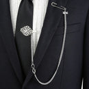 Men's Long Chain Tie Clip Brooch, Party Suit Necktie Pin